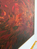 Intertwined in crimson - FRAMED in OAK