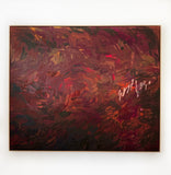 Intertwined in crimson - FRAMED in OAK
