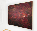 Intertwined in crimson - FRAMED in OAK