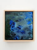 Blue, Green Sea Bed  - FRAMED in OAK