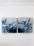 Blue Sinkhole (Diptych) - Framed in Oak, White.