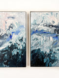 Blue Sinkhole (Diptych) - Framed in Oak, White.