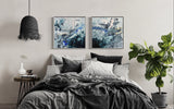 Blue Sinkhole (Diptych) - Framed in Oak, White.