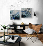 Blue Sinkhole (Diptych) - Framed in Oak, White.