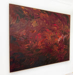 Intertwined in crimson - FRAMED in OAK