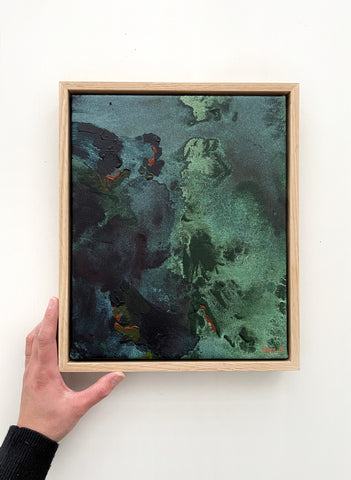 Green Sea Bed 2 - Framed in Oak