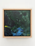 Blue and Yellow Sea Bed  - FRAMED in OAK