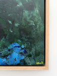 Blue and Yellow Sea Bed  - FRAMED in OAK