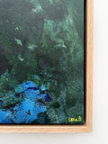 Blue and Yellow Sea Bed  - FRAMED in OAK
