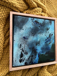 Blue Sea Bed  - FRAMED in OAK