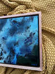 Blue Sea Bed  - FRAMED in OAK